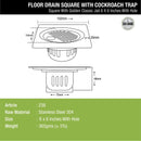 Golden Classic Jali Square Floor Drain (6 x 6 Inches) with Hole and Cockroach Trap - LIPKA - Lipka Home