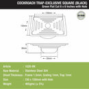 Green Exclusive Square Flat Cut Floor Drain in Black PVD Coating (6 x 6 Inches) with Hole & Cockroach Trap - LIPKA - Lipka Home