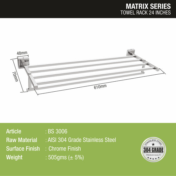 Matrix Towel Rod (24 Inches) - LIPKA