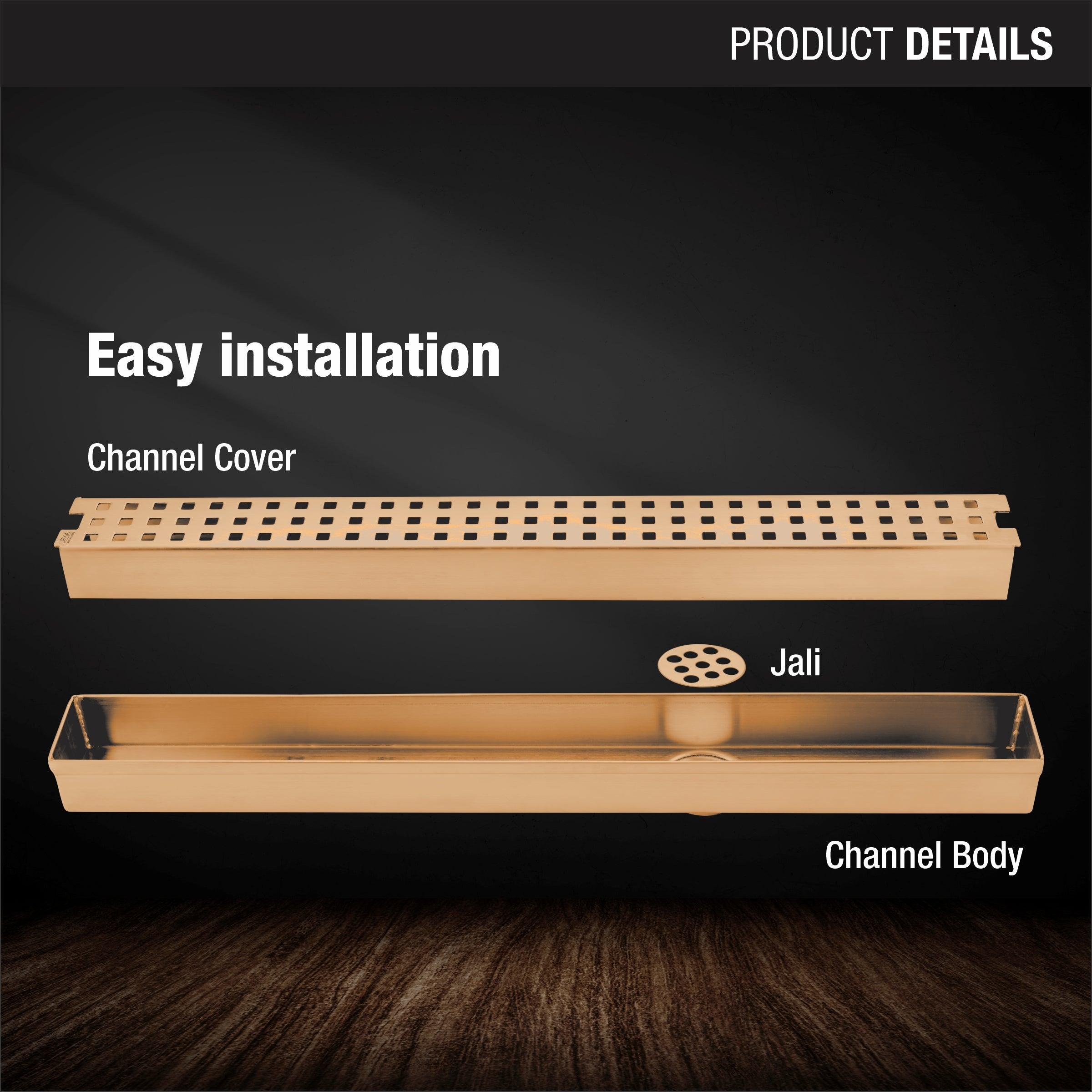 Palo Shower Drain Channel - Antique Copper (18 x 2 Inches) product details