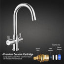 Kyron Centre Hole Basin Mixer Brass Faucet with Round Swivel Spout (15 Inches) - LIPKA - Lipka Home