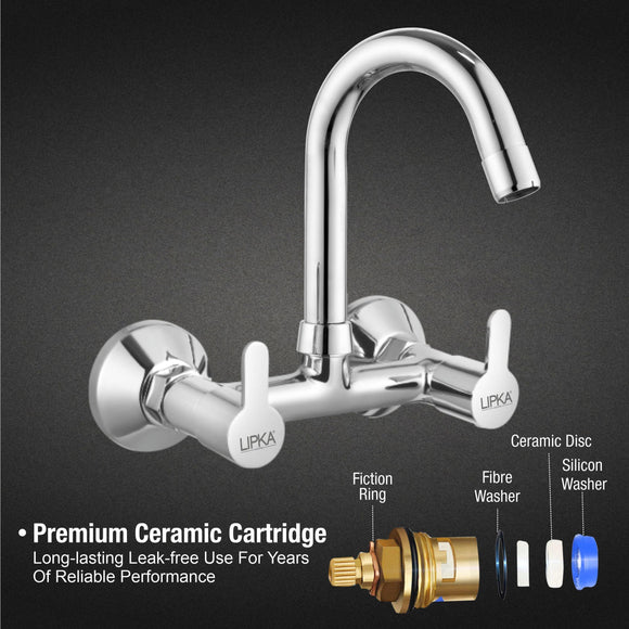 Fusion Sink Mixer Brass Faucet with Round Swivel Spout (12 Inches) - LIPKA - Lipka Home