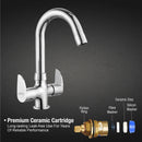 Arise Centre Hole Basin Mixer Brass Faucet with Round Swivel Spout (12 Inches) - LIPKA - Lipka Home