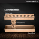 Palo Shower Drain Channel - Antique Copper (24 x 3 Inches) - LIPKA - Lipka Home