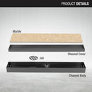 Marble Insert Shower Drain Channel - Black (32 x 2 Inches) - LIPKA - Lipka Home