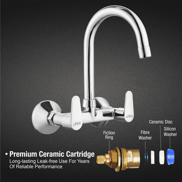 Virgo Sink Mixer Brass Faucet with Round Swivel Spout (15 Inches) - LIPKA - Lipka Home