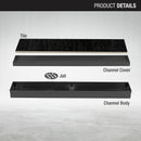 Tile Insert Shower Drain Channel - Black (32 x 2 Inches) - LIPKA - Lipka Home