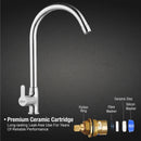 Fusion Swan Neck Brass Faucet with Round Swivel Spout (20 Inches) - LIPKA - Lipka Home