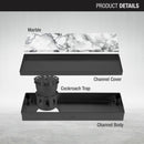 Marble Insert Shower Drain Channel - Black (12 x 4 Inches) - LIPKA - Lipka Home