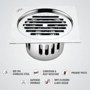 Golden Classic Jali Square Flat Cut Floor Drain (6 x 6 Inches) with Cockroach Trap - LIPKA - Lipka Home