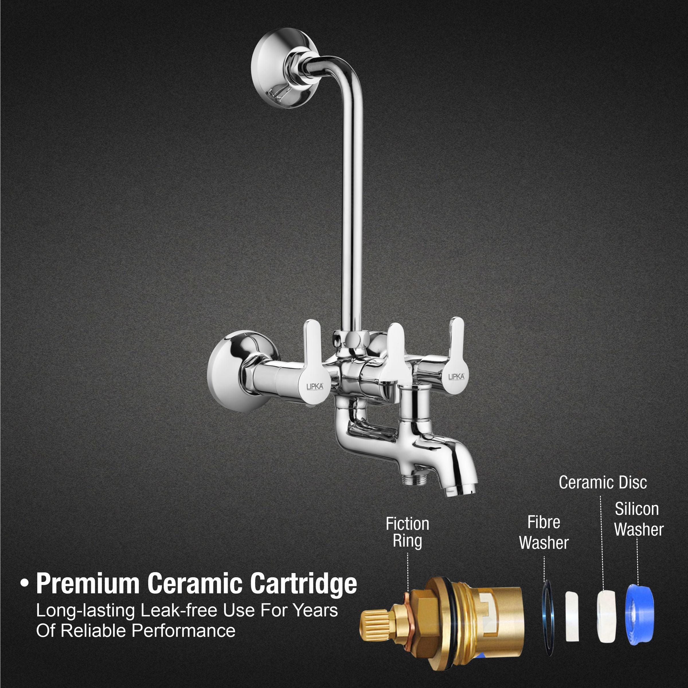 Fusion 3 in 1 Wall Mixer Brass Faucet with L Bend - LIPKA - Lipka Home