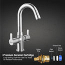 Fusion Centre Hole Basin Mixer Brass Faucet with Round Swivel Spout (12 Inches) - LIPKA - Lipka Home