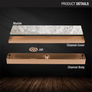 Marble Insert Shower Drain Channel - Antique Copper (24 x 2 Inches) - LIPKA - Lipka Home