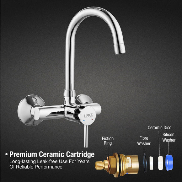 Kyron Single Lever Sink Mixer with Swivel Spout (15 Inches) - LIPKA - Lipka Home