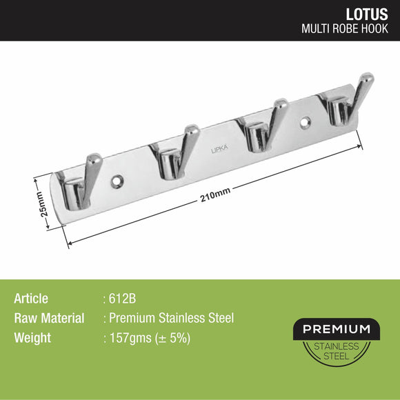 Lotus Robe Hook (4 Pin) - LIPKA - Lipka Home