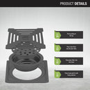 Green Exclusive Square Floor Drain in Black PVD Coating (5 x 5 Inches) with Cockroach Trap - LIPKA - Lipka Home