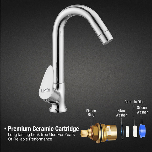 Lava Swan Neck with Swivel Spout (12 Inches) Brass Faucet - LIPKA - Lipka Home