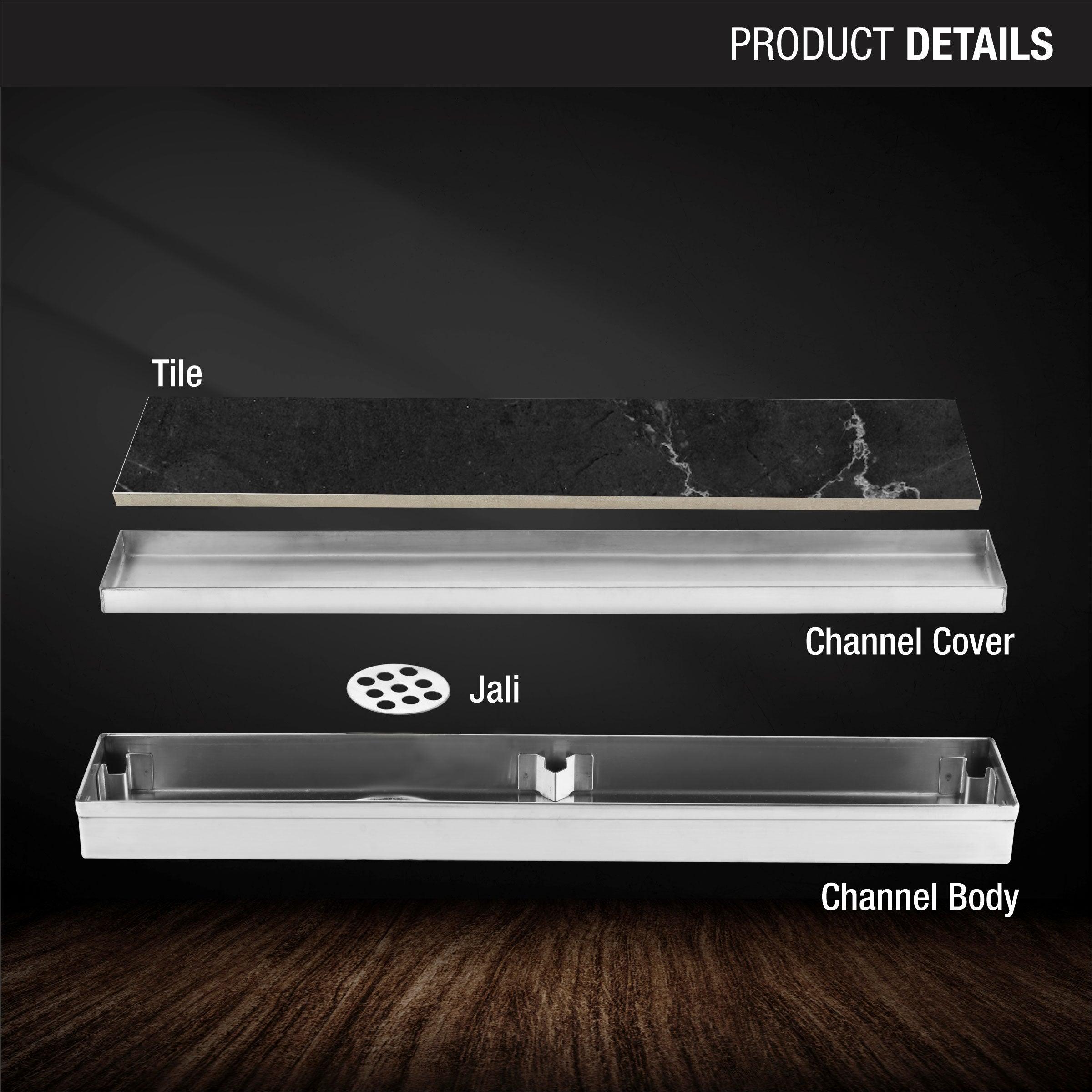 Tile Insert Shower Drain Channel (36 x 2 Inches) product details