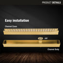 Palo Shower Drain Channel - Yellow Gold (12 x 2 Inches) - LIPKA - Lipka Home