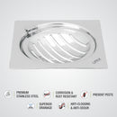 Eon Square Flat Cut Floor Drain with Classic Jali and Hinge (6 x 6 Inches) - LIPKA - Lipka Home