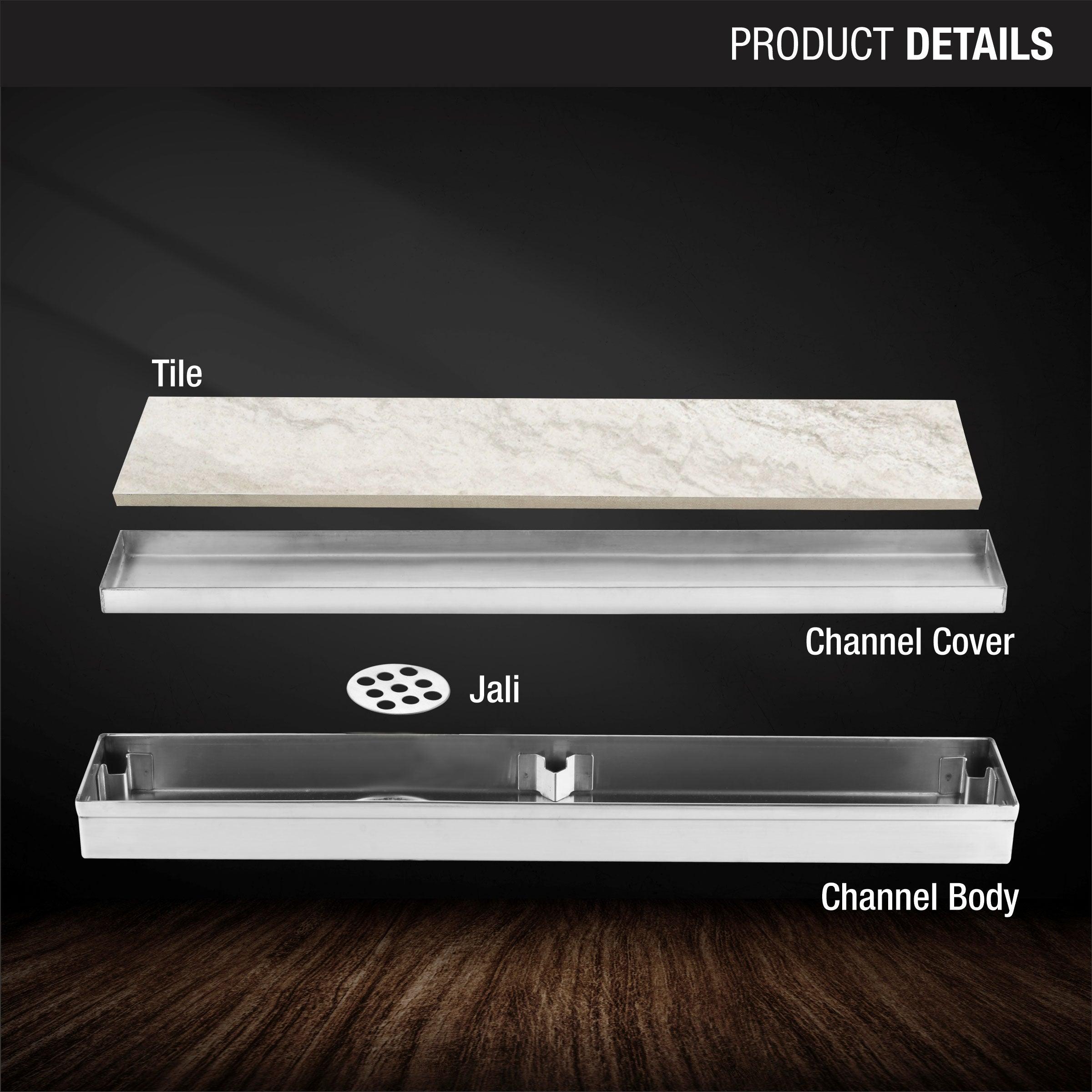 Tile Insert Shower Drain Channel (32 x 2 Inches) product details