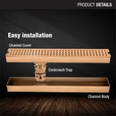 Palo Shower Drain Channel - Antique Copper (36 x 3 Inches) - LIPKA - Lipka Home