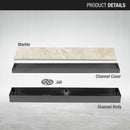 Marble Insert Shower Drain Channel - Black (18 x 2 Inches) - LIPKA - Lipka Home