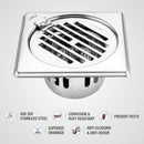Golden Classic Jali Square Floor Drain (5 x 5 Inches) with Hinge and Cockroach Trap - LIPKA - Lipka Home