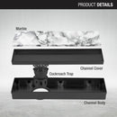 Marble Insert Shower Drain Channel - Black (12 x 3 Inches) - LIPKA - Lipka Home