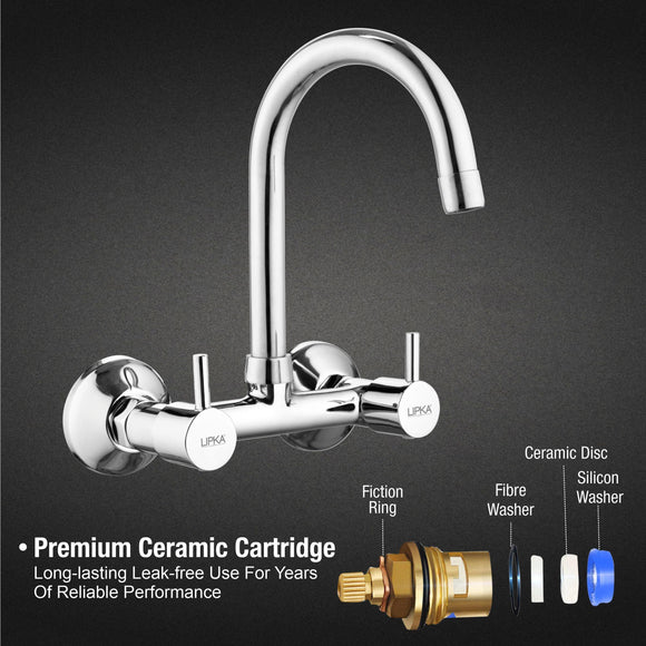 Kyron Sink Mixer Brass Faucet with Round Swivel Spout (15 Inches) - LIPKA - Lipka Home