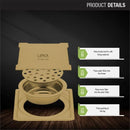 Yellow Exclusive Square Floor Drain in Yellow Gold PVD Coating (6 x 6 Inches) with Cockroach Trap - LIPKA - Lipka Home