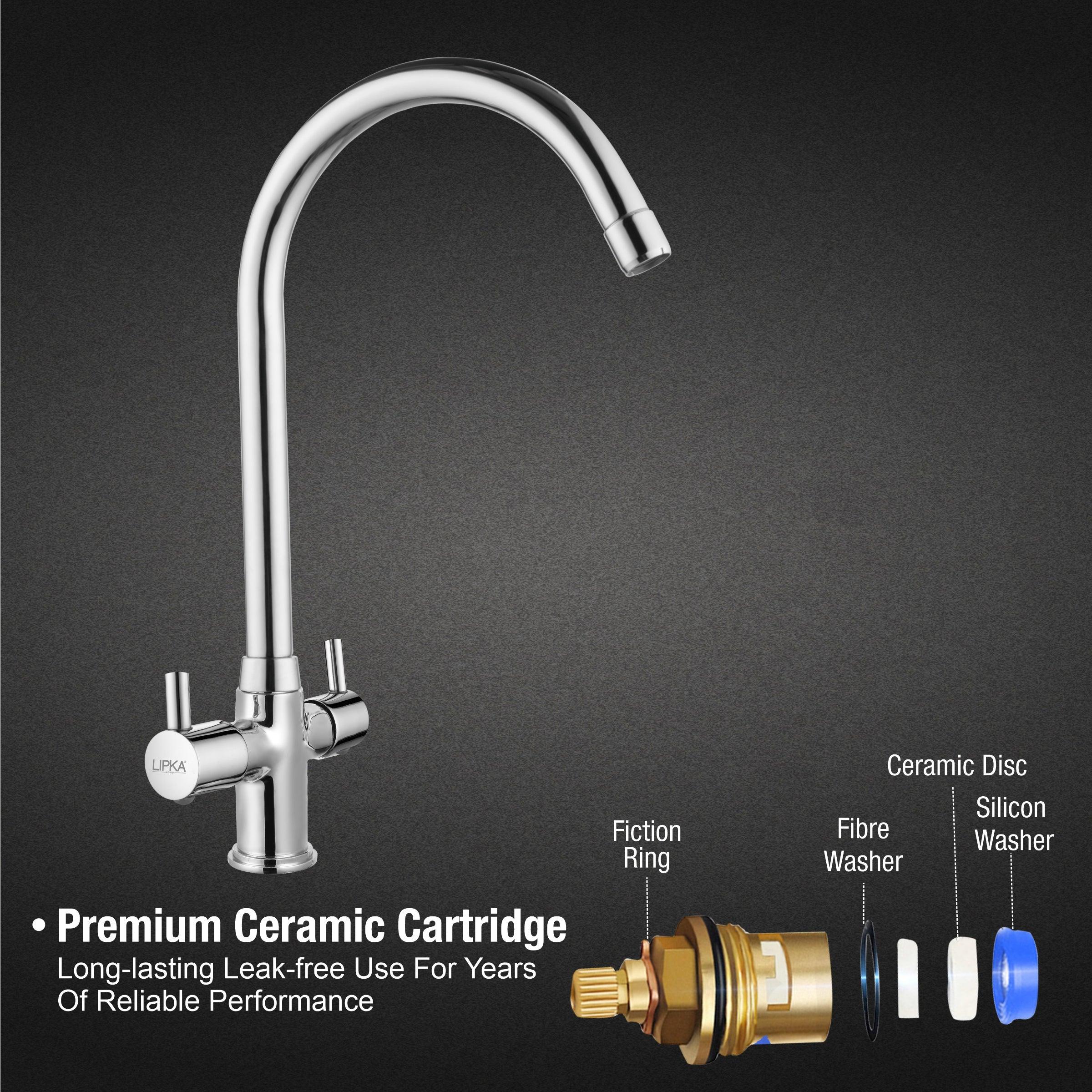 Kyron Centre Hole Basin Mixer Brass Faucet with Round Swivel Spout (20 Inches) - LIPKA - Lipka Home