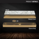 Marble Insert Shower Drain Channel - Yellow Gold (12 x 2 Inches) - LIPKA - Lipka Home