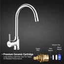 Kyron Single Lever Table Mount Sink Mixer Brass Faucet with Round Swivel Spout (20 Inches) - LIPKA - Lipka Home