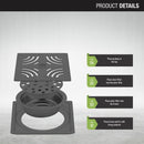 Purple Exclusive Square Floor Drain in Black PVD Coating (6 x 6 Inches) with Cockroach Trap - LIPKA - Lipka Home