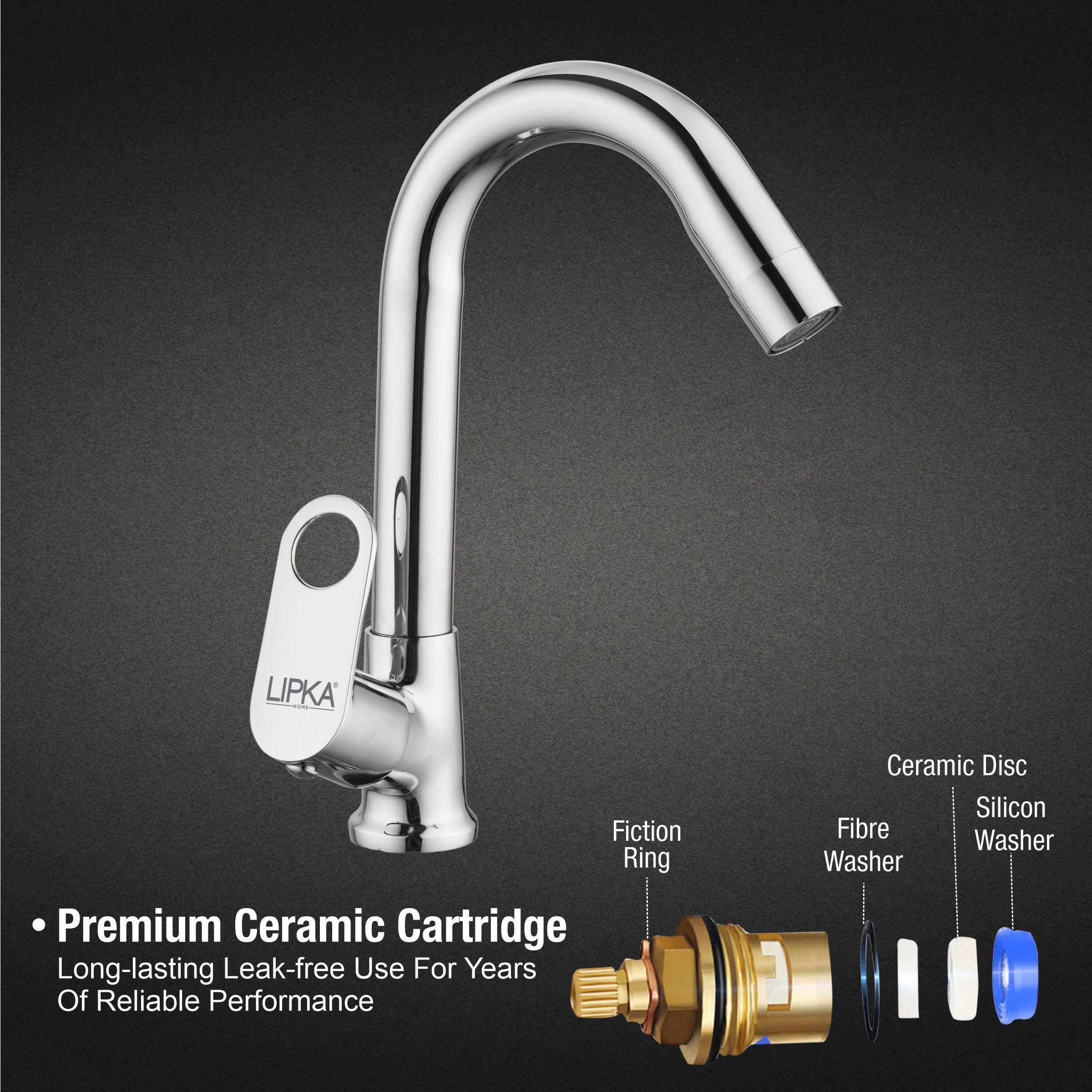 Orbiter Swan Neck Brass Faucet with Swivel Spout - LIPKA - Lipka Home