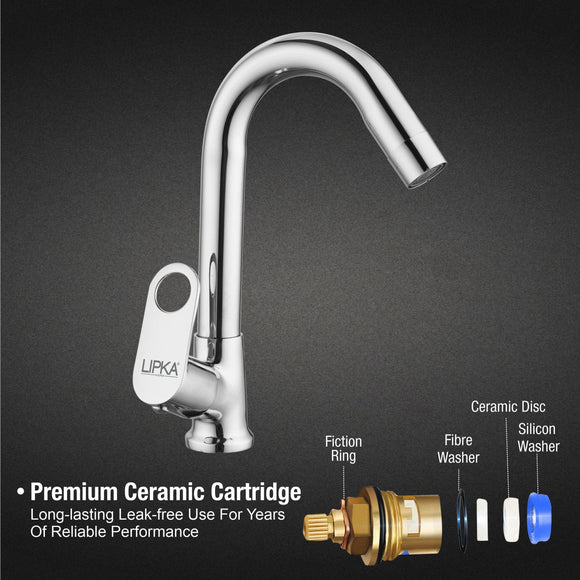 Orbiter Swan Neck Brass Faucet with Swivel Spout - LIPKA - Lipka Home