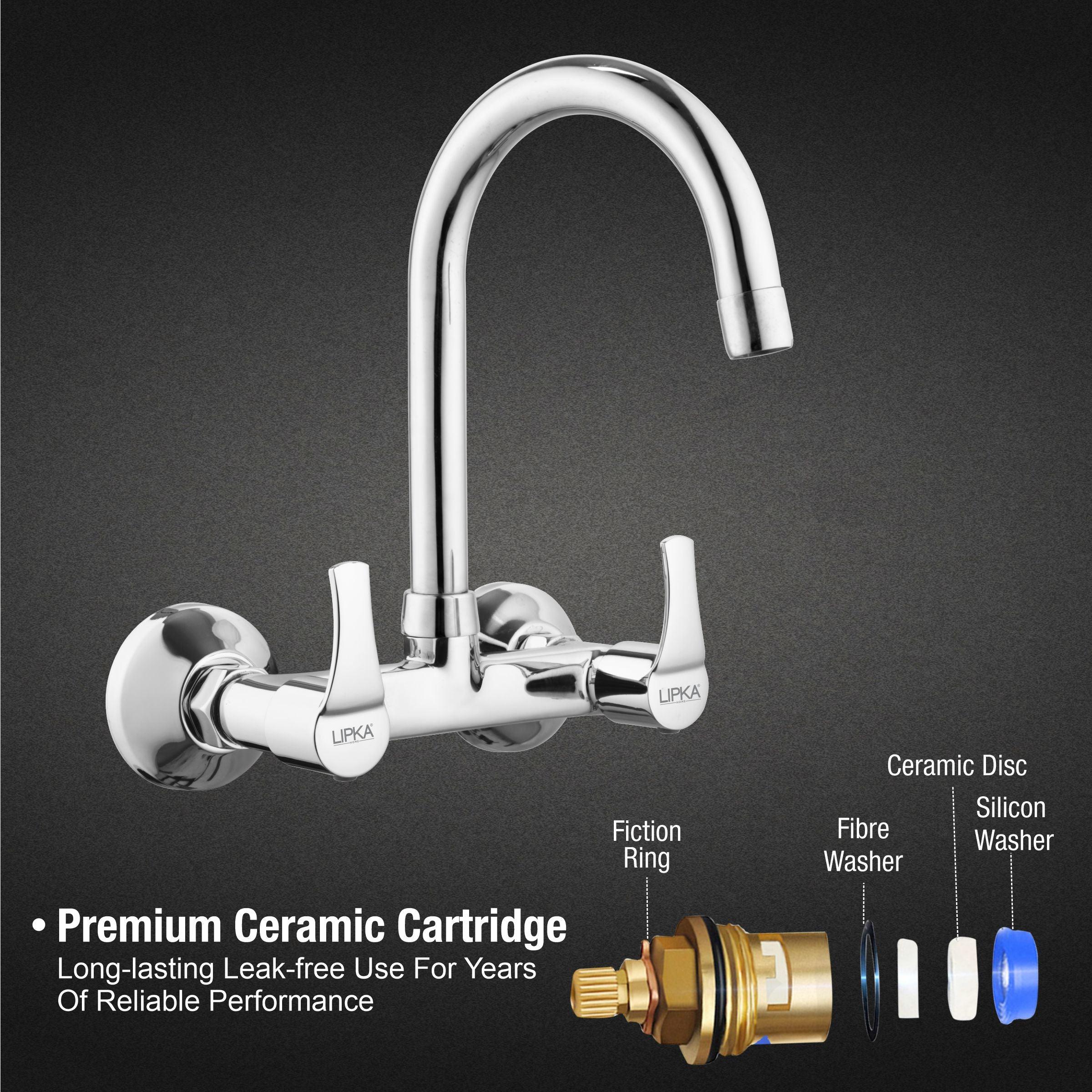Coral Sink Mixer Brass Faucet with Round Swivel Spout (15 Inches) - LIPKA - Lipka Home