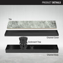 Tile Insert Shower Drain Channel - Black (24 x 5 Inches) - LIPKA - Lipka Home