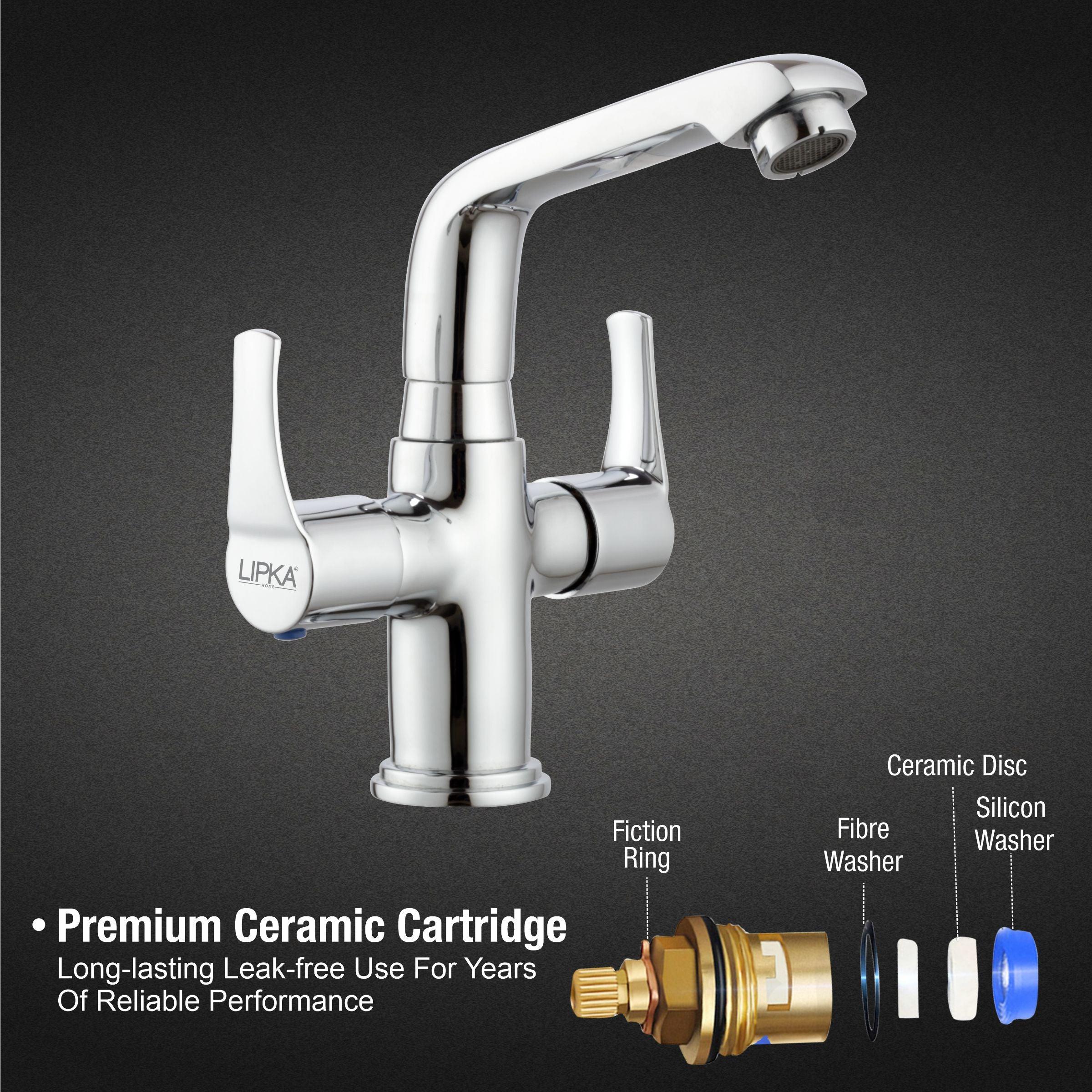 Coral Centre Hole Basin Mixer Brass Faucet with Swivel Spout - LIPKA - Lipka Home