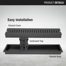 Vertical Shower Drain Channel - Black (48 x 4 Inches) - LIPKA - Lipka Home
