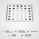 Red Exclusive Square Flat Cut Floor Drain (5 x 5 Inches) - LIPKA - Lipka Home