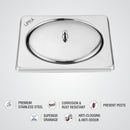 Saturn Square Floor Drain (6 x 6 Inches) - LIPKA - Lipka Home