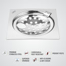 Eon Square Flat Cut Floor Drain with Hinge and Hole (5 x 5 Inches) - LIPKA - Lipka Home