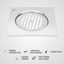 Eon Square Flat Cut Floor Drain with Golden Classic Jali (6 x 6 Inches) - LIPKA - Lipka Home