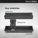 Palo Shower Drain Channel - Black (32 x 4 Inches) - LIPKA - Lipka Home