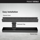 Vertical Shower Drain Channel - Black (36 x 3 Inches) - LIPKA - Lipka Home