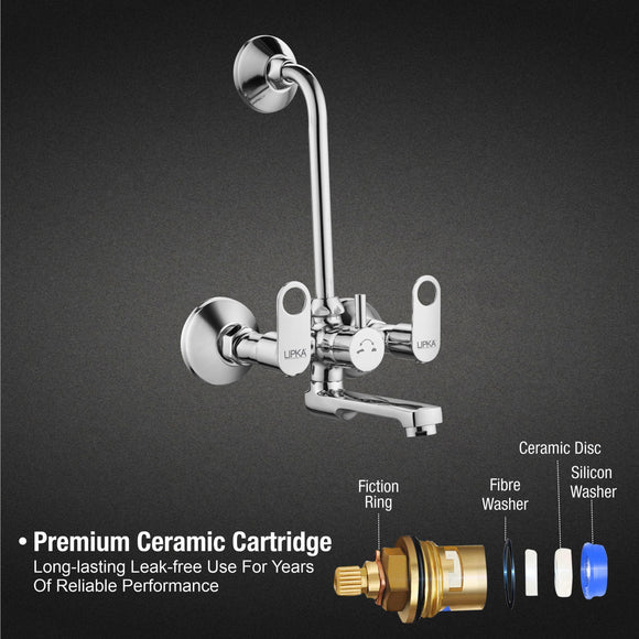 Orbiter Wall Mixer Brass Faucet with L Bend - LIPKA - Lipka Home