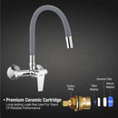 Victory Single Lever Sink Mixer with Grey Flexible Silicone Spout (20 Inches) - LIPKA - Lipka Home