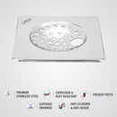 UNO Square Floor Drain (6 x 6 Inches) with Hole - LIPKA - Lipka Home